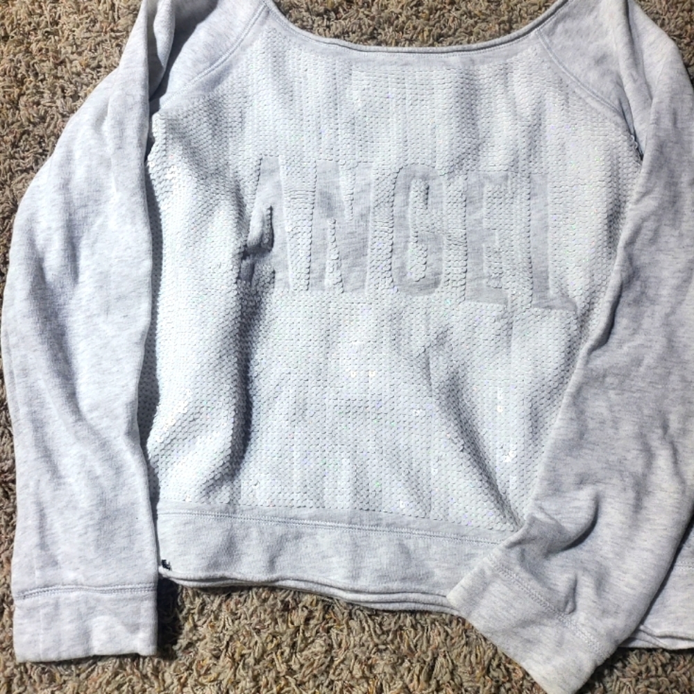 Vs sequins off shoulder sweatshirt